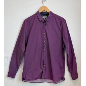 Ted Baker London Men’s Geometric Print Button Up Shirt Size 5